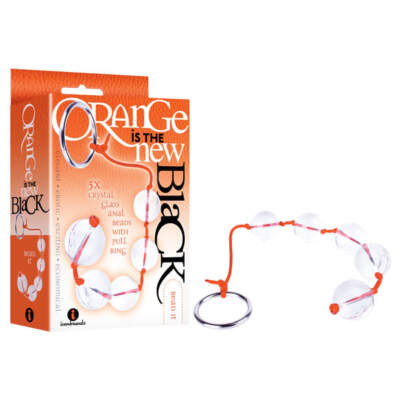 Icon Brands Orange is the new Black Bead It Glass Anal Beads Clear IC2519 2 847841025195 Multiview