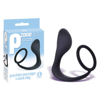 Icon Brands P Zone Prostate Plug Cock Ring Black IC2655 2 847841026550 Multiview