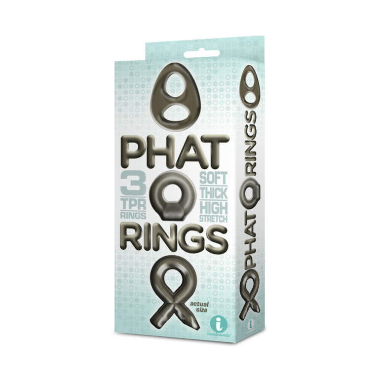 Icon Brands Phat Cock Ring 3 Pack Smoke IC IC2672 2 847841026727 Boxview