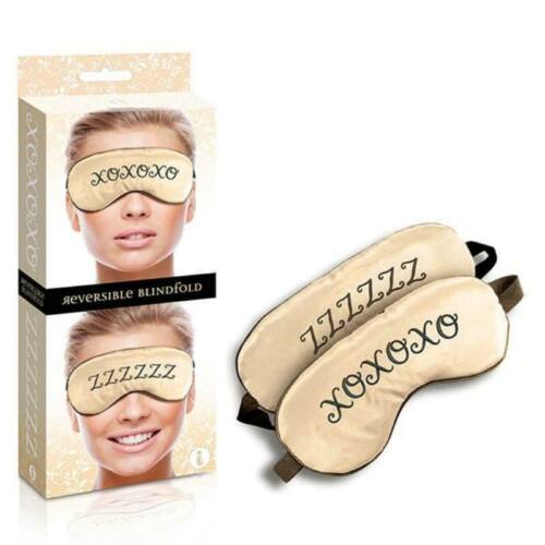 Icon Brands Reversible Blindfold XOXOXO ZZZZZZ Champagne Gold 2637 2 847841026376 Multiview