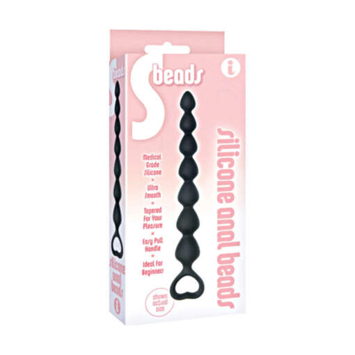 Icon Brands S Beads Silicone Anal Beads Black IC2309 2 847841023092 Boxview