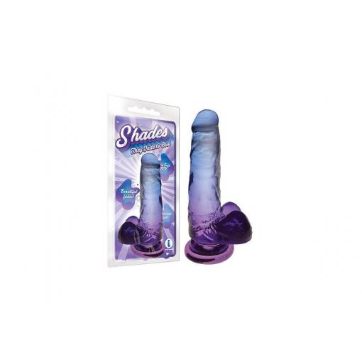 Icon Brands Shades 7 Inch Dong with Balls Blue to Purple Ombre IC1303 3 847841013031 Multiview