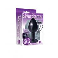 Icon Brands The Silver Starter Bjewelled Anal Plug Black Violet IC2612 2 847841026123 Boxview