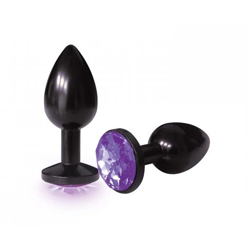 Icon Brands The Silver Starter Bjewelled Anal Plug Black Violet IC2612 2 847841026123 Detail