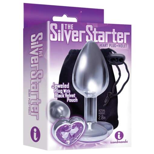 Icon Brands The Starter Heartshaped Jewel Butt Plug Violet IB2610 2 847841026116 Boxview