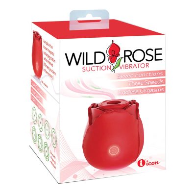 Icon Brands Wild Rose Air Suction Clitoral Stimulator Red IC1700 847841017008 Boxview