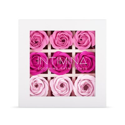 Intimina Soothing Bath Petals 9 Rose Scented Soap Roses Pink INT028427 7350075028427 Boxview