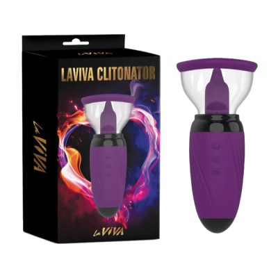 LaViva Clitonator Clitoral Pump and Licking Stimulator Purple CN 937636311 759746363114 Multiview