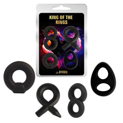 LaViva King of the Rings 4 Pc Cock Rings Set Black CN 513354192 759746541925 Multiview