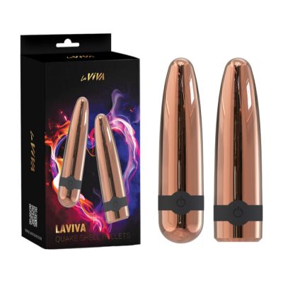 LaViva Quake Shell Rechargeable Bullet Vibrator 2 Pack Gold CN 841107903 759746079039 x Multiview