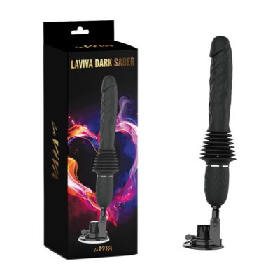 Laviva Dark Saber Thrusting Penis Dong Vibrator with Suction Cup Stand Black CN 531124682 759746246820 Multiview