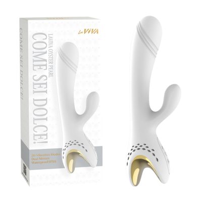 Laviva Oyster Pearl Come sei Dolce Rechargeable Rabbit Vibrator White CN 841036140 759746361400 Multiview