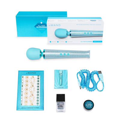 Le Wand Le Wand Petite All that Glimmers Special Edition Glittery Blue Rechargeable Wand Massager Blue LW028BLU 4890808245576 Multiview