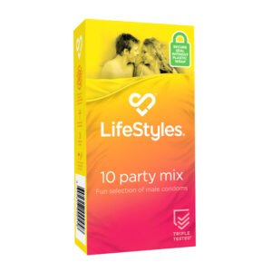 Lifestyles Party mix condoms 10pk 9352417000458 Boxview