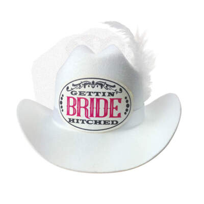 Little Genie Gettin Hitched Novelty Cowboy Hat White LGNVC056 685634101622 Detail