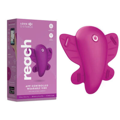 Love Distance Reach App Enabled Butterfly Vibrator Purple LD005ROS 884472026221 Multiview
