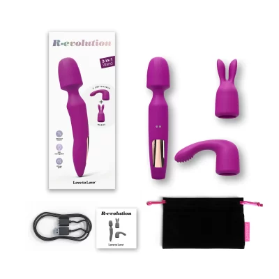 Love To Love R EVOLUTION Rechargeable Massage Wand Kit with 2 Heads Orchid Purple 6032886 3700436032886 Multiview