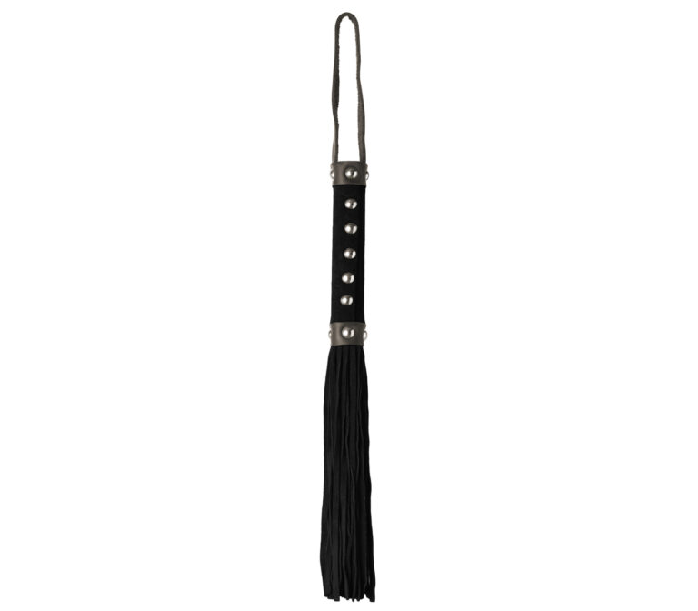 Love in Leather 39cm Suede Flogger Whip Black WHI027BLK 2389027185418 Detail