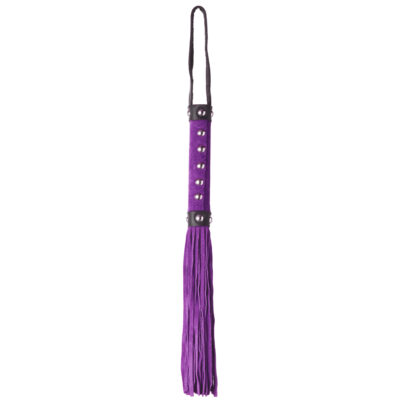 Love in Leather 39cm Suede Flogger Whip Purple WHI027PUR 2389027185432 Detail