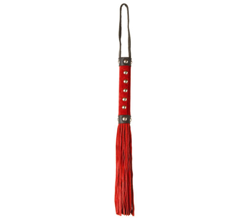 Love in Leather 39cm Suede Flogger Whip Red WHI027RED 2389027185401 Detail