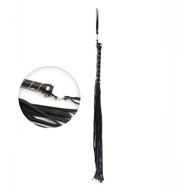 Love in Leather Berlin Baby 63cm Flogger Whip with Diamante Chain Handle Black BWHI42BLK 2248942212114 Detail