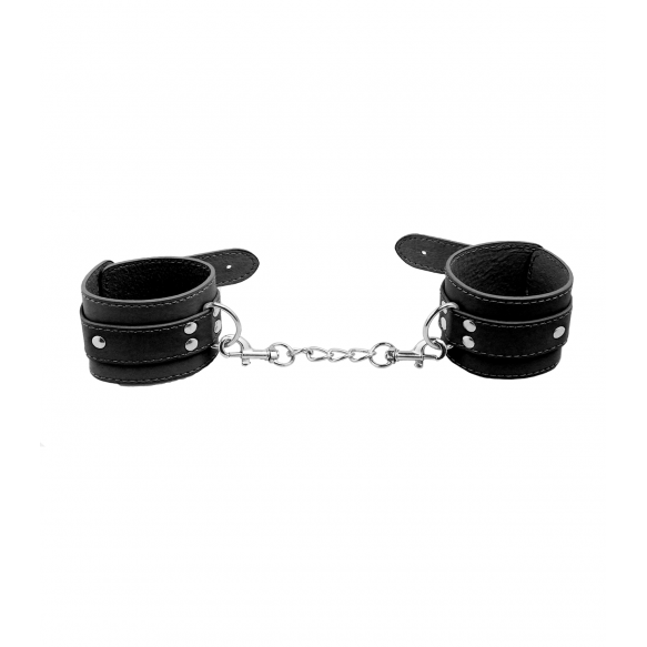Love in Leather Berlin Baby Unlined Faux Leather Hand Cuffs Black B HAN06BLK 2811406212113 Detail