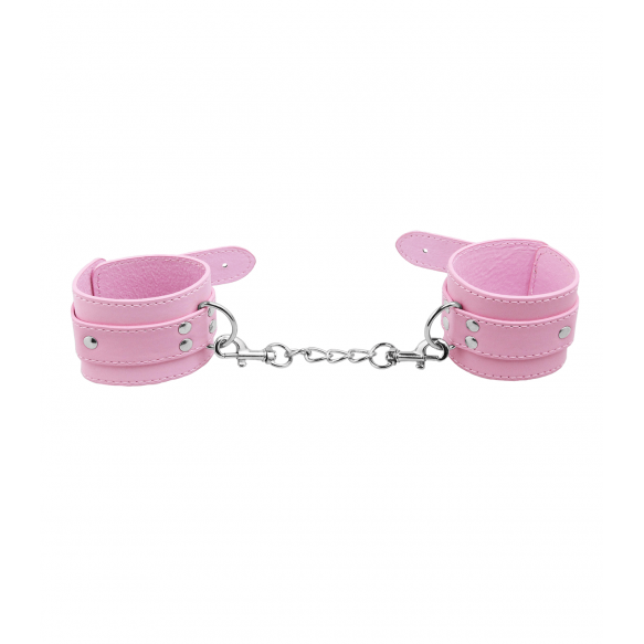 Love in Leather Berlin Baby Unlined Faux Leather Hand Cuffs Light Pink B HAN06PNK 2811406161404 Detail