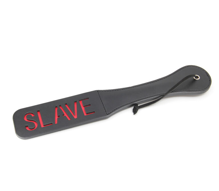 Love in Leather Berlin Baby Word Paddle Spanking Paddle SLAVE Black Red BPAD02 2161402000000 Detail