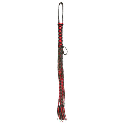 Love in Leather Corset Handled Flogger Whip Red WHI021ARED 2389021118542 Detail