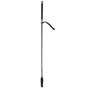Love in Leather Deluxe Riding Crop with Brass Ferrule Handle Black Gold WHI004BRS 2389004218191 Detail