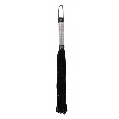 Love in Leather Diamante Detail Handle Flogger black Tails WHI047 2389047000005 Detail