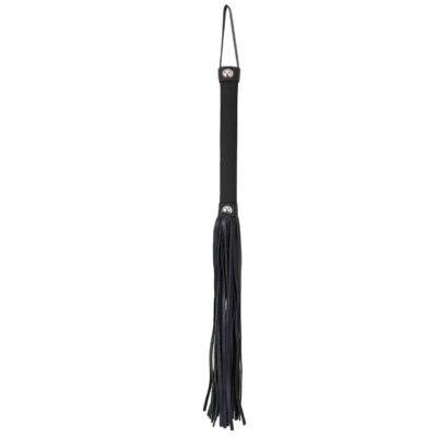 Love in Leather Mini Leather Whip with Satin Handle Black WHI036BLK 2389036212112 Detail