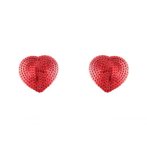 Love in Leather Sequin Heart Shaped Nipple Pasties Red NIP017A 1491601710006 Detail