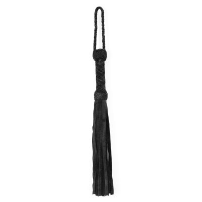 Love in Leather Suede 66cm Long Flogger Whip Black WHI013BLK 2389013212111 Detail
