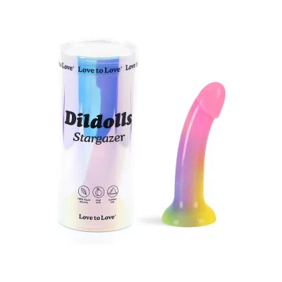 Love to Love Dildolls Stargazer Glittery Silicone Dong Glittery Rainbow Gradient 6033289 3700436033289 Multiview