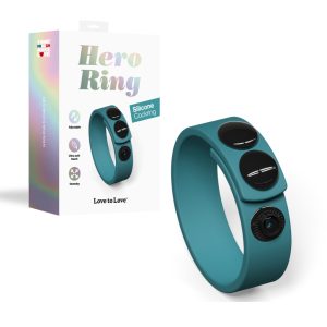Love to Love Hero Ring Snap Adjustable Silicone Cock Ring Petrol Teal 6032367 3700436032367 Multiview