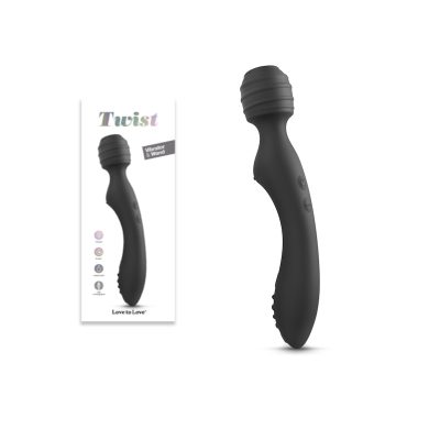 Love to Love Twist Dual Motor Insertable Wand Vibrator Black 6032008 3700436032015 Multiview
