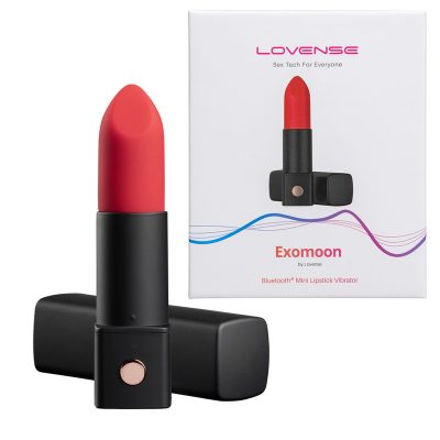 Lovense Exomoon Lipstick Vibrator Black Red 6972677430081 Multiview