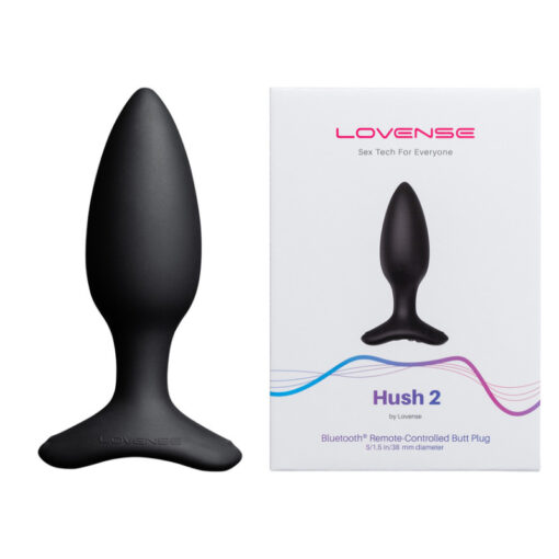 Lovense Hush 2 Bluetooth Vibrating Butt Plug Small Black 728360599803 Multiview