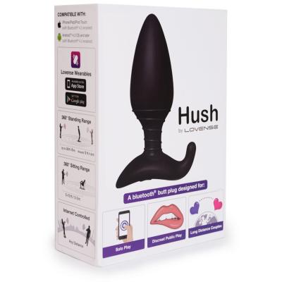 Lovense Hush Smartphone App VIbrating Butt Plug Large Black 0714449810693 Boxview