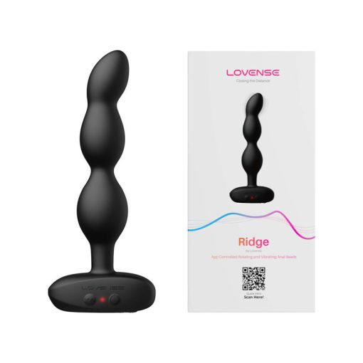 Lovense Ridge App Controlled Vibrating and Rotating Anal Beads Black LV43014 6972677430142 Multiview