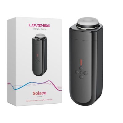 Lovense Solace App Enabled Thrusting Masturbator Black Frost LVNSESOLCE 6972677430135 Multiview