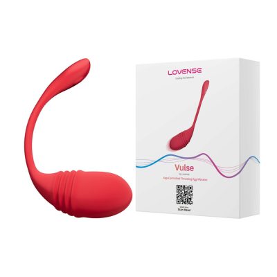 Lovense Vulse Bluetooth Smartphone App Enabled Thrusting Egg Vibrator Red LVNSEVULS 6972677430159 Multiview