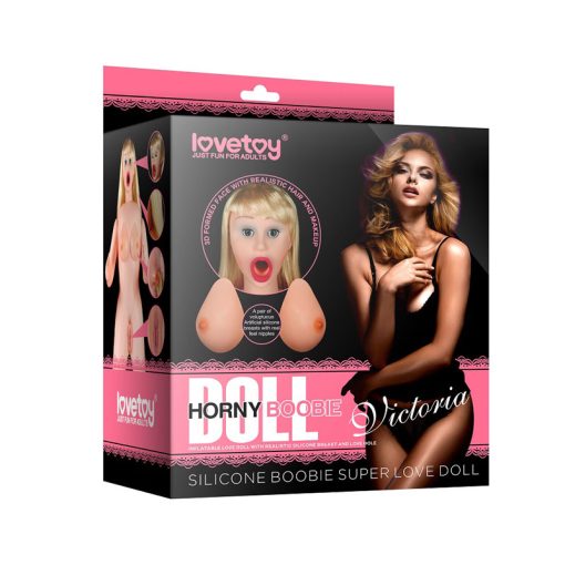 Lovetoy Horny Boobie Doll Inflatable Love Doll with Silicone Breasts Light Flesh LV153002 6970260906463 Boxview