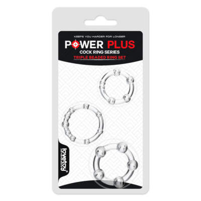Lovetoy Power Plus 3 Pack Beaded Cock Rings LV343002 6970260908009 Boxview