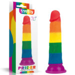 Lovetoy Prider 7 Inch Silicone Pride Dildo Rainbow LV410025 6970260908023 Multiview
