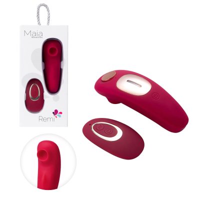Maia Remi Wearable Remote Panty Vibrator with Suction Red MA2107 5060311473356 Multiview
