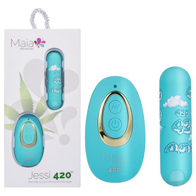 Maia Toys Jessi 420 Smoke Clouds Remote Control Bullet Vibrator Teal Printed Pattern RM330 LF1 5060311473851 Multiview