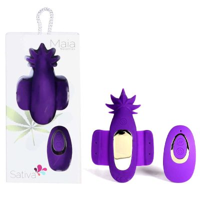 Maia Toys Sativa 420 Weed themed Wireless Remote Panty Vibrator Purple MA2003LF 5060311473073 Multiview