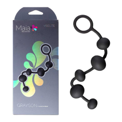 Maia – Vibelite “Grayson” Silicone Anal Beads (Black)